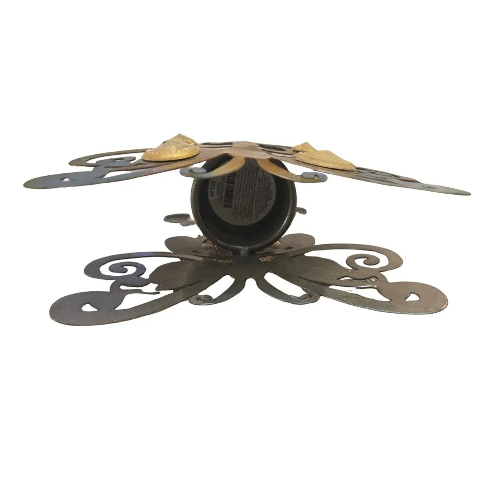 Distressed Metal Butterfly Tea Light Candle Holder Indoor & Outdoors Retro Decor